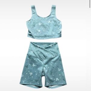 Light Blue Disney Mickey Biker Short Set